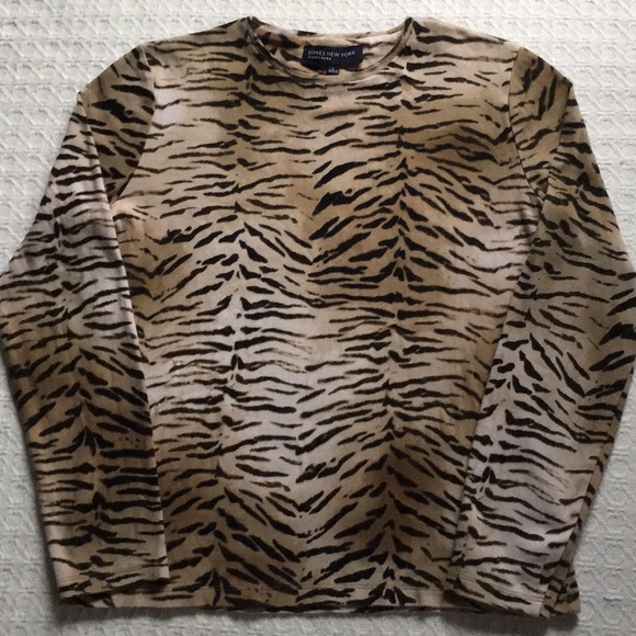 Jones New York Signature Tops - ANIMAL PRINT TIGER TOP JONES NEW YORK SIGNATURE